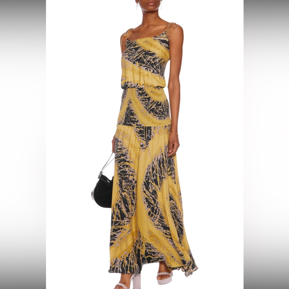 Halston Heritage Silk Maxi Dress